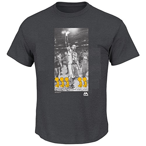 Kobe Bryant Los Angeles Lakers NBA Men Iconic Photo T-shirt Charcoal
