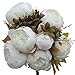 Luyue Peonies Artificial Flowers Vintage Faux Peony Arrangements Fake Flower for Vase Silk Floral Bouquet for Table Centerpiece Wedding Decoration Indoor Home Decor