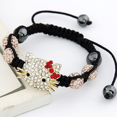 Clero Jewelry shamballa bracelet Fashion ctystal ball hellow kitty handmade bracelet