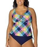 Women's Plus Size Mossimo Black: Soho Plaid Swim Set