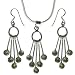 Earrings & Pendant Set Sterling Silver Peridot Gemstone Jewelry (gpers021)