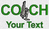Personalized custom embroidered female gymnastics COACH design on ladies t-shirt