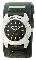 Kahuna 252-5404G Mens Watch with Black Dial and Cuff strap