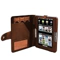 Navitech Braune Executive Bycast Leder Flip Trage Tasche/Cover/Case �r Das Archos 70B eReader 4GB 7 Zoll Android Interface, Wifi, USB 2.0 Mit Stylische Wei�e Naht