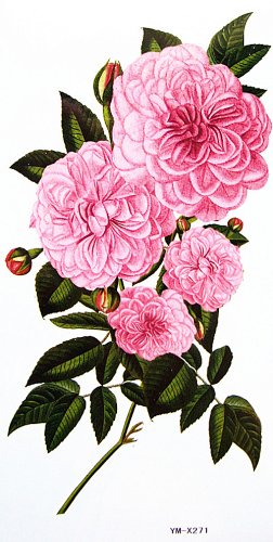 GGSELL YiMei Waterproof tattoo stickers colored flowers and peony