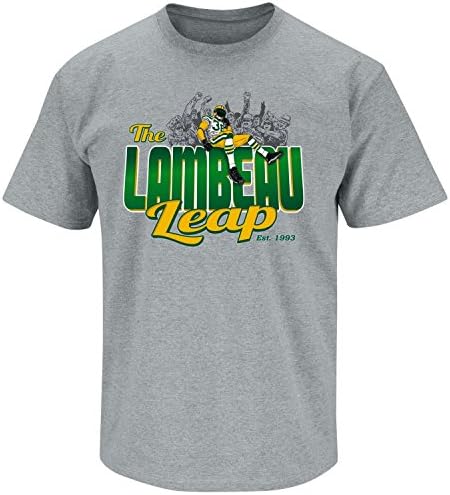 Green Bay Packers Fans. Lambeau Leap Grey T-Shirt (S-5X) (Large)