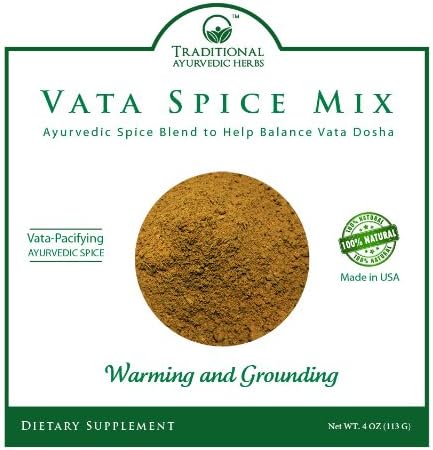 Vata Dosha Balancing Churna - Ayurvedic Spice - Kitchari Spice - Organic, Vegan, GMO-free (4 Ounces)