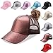 Bocianelli NeuFashion Ponycap Messy High Bun Ponytail Adjustable Mesh Trucker Baseball Cap Hat (coffee1)