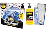Flitz Buff 'n Wax Balls / with Combo Kits / BLUE: Buff 'n Wax Ball, 150gr Polish, 12 Microfiber Cloth, 225ml Wax