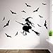 Halloween Witch Wall Art Sticker Door Stairs Living Room Bedroom Decor Teenager Kids Children Decal Murals Wallpaper Poster Party Decoration