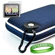 Garmin GPS Navigator NYLON NAVY BLUE accessory, protective hard-shell portable carrying case with carabiner clip for Garmin GPS Navigator n?vi 765/765T 4.3-Inch"+4.3" Widescreen Screen Protector+ VG *LIVE*LAUGH*LOVE* Wrist Band