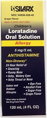 Silarx Children's Loratadine Oral Solution 4oz Per Bottle (4 Bottles)