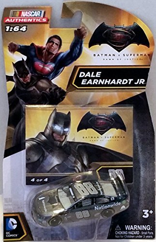 2016 Nascar Authentics 1:64 - Batman vs Superman: Dawn of Justice Dale Earnhardt Jr #88 Batman Edition #3 of 4 1/64 Scale Diecast NASCAR Authentics With One in a Series of Four Collector Cards