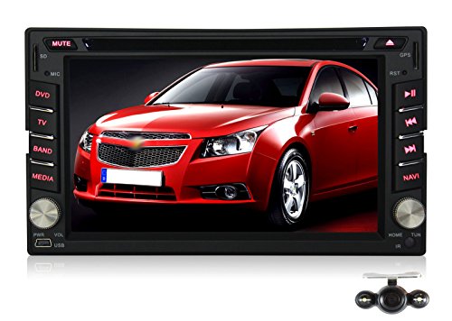 Pumpkin 6.2 inch Android 4.4 In Dash HD Touch Screen Universal DVD Player Car Stereo GPS Navigation Support 3G/Wifi/OBD2/GPS/Bluetooth/DVR/1080P/Air Play/SD/USB AM/FM Radio 7 Color Button Indicator With Free Reverse Backup Camera As Gift