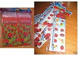 12 LADYBUG Stationery Sets & 12 LADYBUG Mini NOTEPADS/Birthday Party Supplies/INSECT LADY BUG