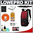 Lowepro Fastpack 100 Backpack Digital SLR Camera Case (Red) + Accessory Kit for Canon Rebel T3, T3i, T1i, T2i, EOS 60D, 5D, 7D, Nikon D3000, D3100, D5000, D5100, D7000, D300s, Olympus Evolt E-5, E-30, E-620 & Sony Alpha A560, A580, A33, A35, A55