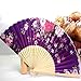 Binmer(TM) Japanese Cherry Blossom Folding Hand Dancing Wedding Party Decor Fan Chinese Fans (Purple)
