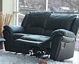 Recliner Loveseat Sofa Contemporary Style Black Leather