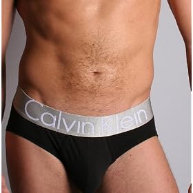 Calvin Klein Silver/Black Steel Hip Brief