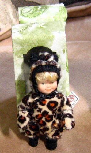 Childrens Toyshop  Toys : Collectible 5 Inch Porcelain Halloween Doll in a Leopard Costume
