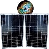 HQRP 100 Watt (50W + 50W) Solar Panel 100W Power 12V Monocrystalline 12 Volt PV Module DC Battery Charger RV Marine Yacht Boat Car + HQRP Coaster