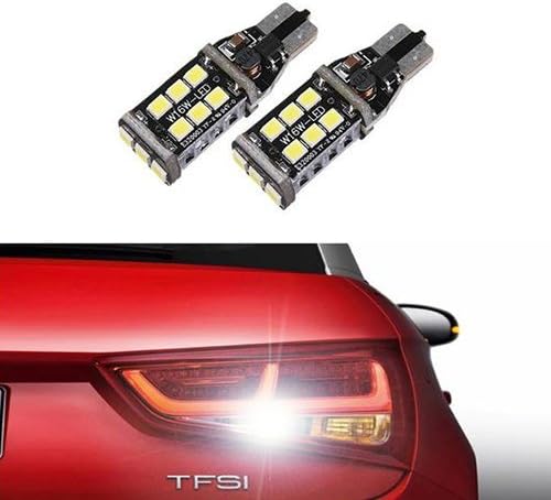 Trisense Bright White Error Free 921 912 906 T15 2835 15-SMD LED Bulbs For Backup Reverse Lights 800 Lumens 6000K Xenon White(2-pack)