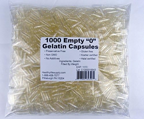 Empty Gelatin Capsules - 1000 Size "0" Bulk Wholesale