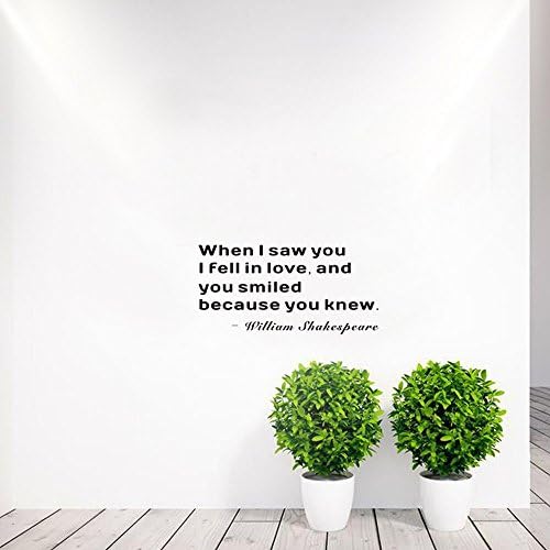 Magic Decals Original Quote Wall Decals When I Saw You I Fell in Love Quote Wall Decor Sticker