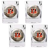 Cincinnati Bengals NFL Open Field 4pc Square Shot Glass Set (Crimson)