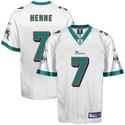 Reebok Miami Dolphins Chad Henne Replica White Jersey Small