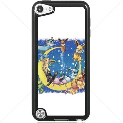 Pokemon Popular Cute Eevee Pikachu Apple iPod Touch iTouch 5th Generation Hard Plastic Black or White cases (Black)