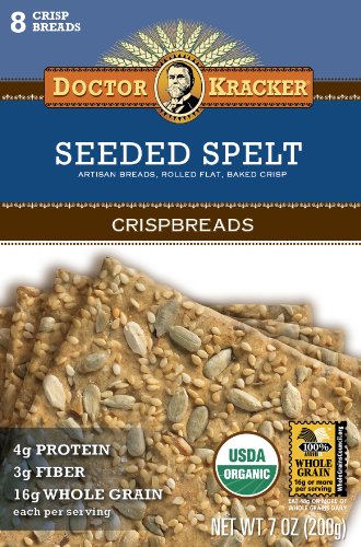 Doctor Kracker Seeded Spelt Organic Crispbreads, 7-Ounce Boxes (Pack of 6)