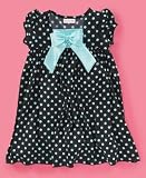 Sweet Heart Rose Little Girl Polka-Dot Dress with Satin Bow