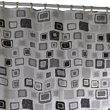 Maytex Geo Sparkle Fabric Shower Curtain, Black