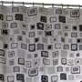 Maytex Geo Sparkle Fabric Shower Curtain, Black