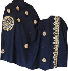 Winter Accessories Tribal Embroidered Woolen Shawl 80 x 40 inches (ktds482)