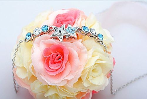 Round 101 Women Bling Jewelry Colorful Simple Stars with AAA Cubic Zirconia Crystal Pendant Necklace (C4)