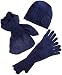 Rampage Junior's 3-Piece Classic Acrylic Ribbed Group With Rosette,Navy,One Size