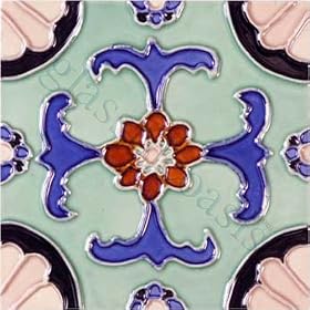 Solistone Hand Painted Mission Deco Fuente 6 x 6 Ceramic Tile