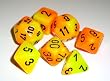 Chessex Dice: Polyhedral 7-Die Gemini Dice Set - Orange & Yellow w/Black