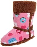 Sweet Juniors Superplush Bootie with Contrast Sherpa Trim Cupcake Print
