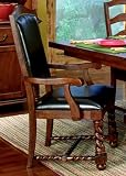 Monarch Leather Dining Arm Chair (Set of 2)