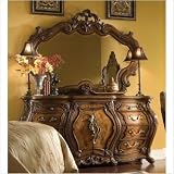 AICO 71050 / 71060 Palais Royale Triple Dresser and Mirror Set in Rococo Cognac