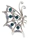 Blue And Turquoise Rhinestone Moth Animal Pin Brooch