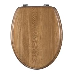 Wenko 145358100 WC-Sitz Creta - Chrom-Metallbefestigung, echtes Eichenholz