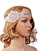 Vijiv Black Silver Art Deco 1920s Flapper Headband Headpiece