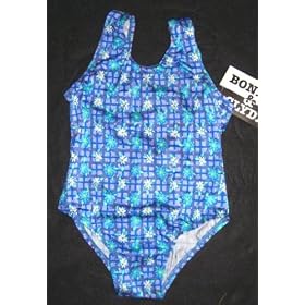 Girls 1 PC T-Back racer Back Lavender Plaid/Aqua Flowers