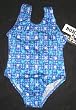 Girls 1 PC T-Back racer Back Lavender Plaid/Aqua Flowers