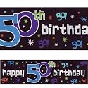The Party Continues 50th Metallic Giant Sign Banner 65in x 20in