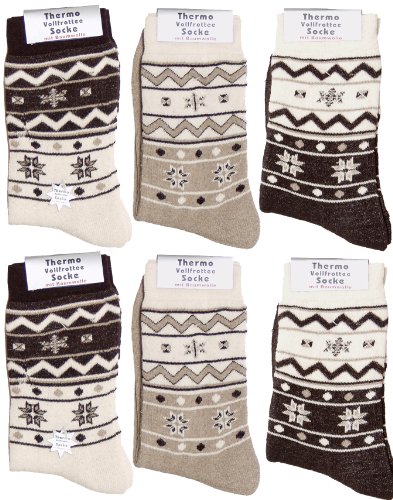 6 Paar BRUBAKER Thermo Motivsocken - Innen Vollfrottee - NEU: Ohne Gummidruck! 80% Baumwolle in 35-38 oder 39-42 6 Paar BRUBAKER Thermo Motivsocken - Innen Vollfrottee - NEU: Ohne Gummidruck! 80% Baumwolle in 35-38 oder 39-42